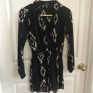 Long sleeve Aztec print romper